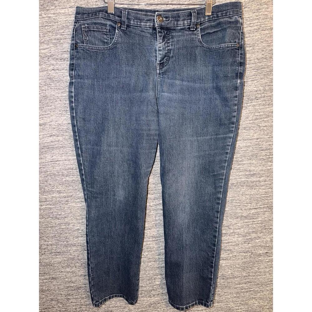 Style & Co Denim Womens Straight Leg Jeans Blue Medium Wash Stretch Size